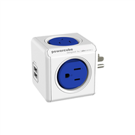 PowerCube雙USB擴充插座／藍色【allocacoc】 (新品)