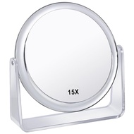 15X Magnifying Makeup Mirror for Desk Double Sided 1X/15X Desk Mirror,Portable Table Small Standing 