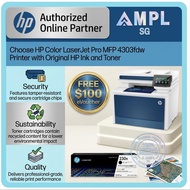 HP Color LaserJet Pro MFP 4303fdw Printer | Free $100eVouchers | Print,Copy,Scan,Fax,Wireless,2sided