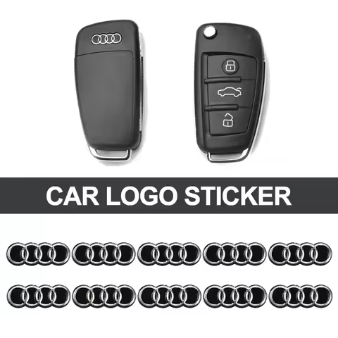 16mm Car Remote Key Sticker Aluminum Emblem Decal For Audi RS6 A5 A1 A2 A3 A4 A6 A7 A8 Q1 Q2 Q3 Q4 Q