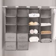 三層灰色 多層收納衣物防塵掛袋 衣櫃懸掛式衣物手袋雜物收納整理掛袋