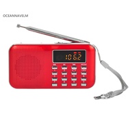 oc L218AM Digital Radio 2 Inch Rechargeable Emergency Flashlight AM FM Portable Radio Speaker MP3 Music Player for Elderly