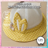 Polka Dot Bunny Children's Fashion Hat, Cheerful Color Mesh Fashion Hat, Cute Rabbit Ear Model Fashi