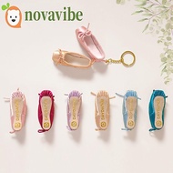 NOVAVIBE Pointe Shoes Keyrings, Bow Pointe Shoe Mini Ballet Shoes Keychain, Collocation Satin Remova