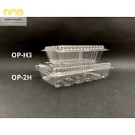 [100pcs/pkt]  Benxon OP-H3 / OP-2H Bekas Kuih / Clear Plastic Food Tray / Bekas Makanan