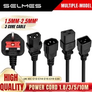 Multiple Model Power Cord UK Plug IEC C13 C14 C15 C19 C20 1.5mm-2.5mm Power Cable AC Extension Cable