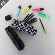 HAS Pouch Canvas Pencil Case Monochrome Motif Wallet 21x5x5cm