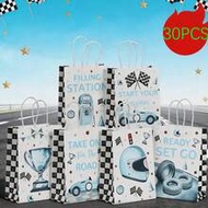 5/16pcs Racing Themed Gift Bags, Various Racing Elements Patterns, Suitable For Theme Parties, Back 