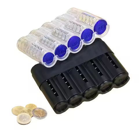 Pack of 1/2 Creative Euro Coin Dispenser Portable Coin Holder Coin Storage Box Portable Coin Storage