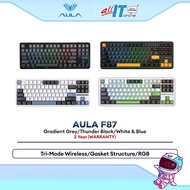 AULA F87 Wireless Mechanical Keyboard RGB 87Keys with Customized Gateway Structure, Hot-Swappable Ke