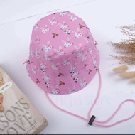Topi anak/ bayi perempuan dan laki-laki topi bucket Hat spazio topi 2in1 topi bulak balik
