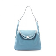 【二手】愛馬仕 (Hermes) Lindy 30 藍色牛仔布肩背包，女士款，二手