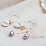 簡愛天然淡水珍珠多種戴法手工制耳環agete風
