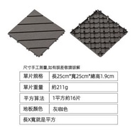 全城熱賣 - 3塊25*25CM六斜拼木紋灰色 防滑墊 浴室墊 鏤空疏水可拼接純色地板墊子 仿木塑料卡扣式拼接地板 陽台戶外露台DIY塑木地板