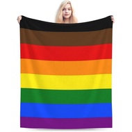 Philadelphia Pride Flag LGBT Lesbian Gay Rainbow Blankets Printed Throw Blanket Warm Soft Blanket fo