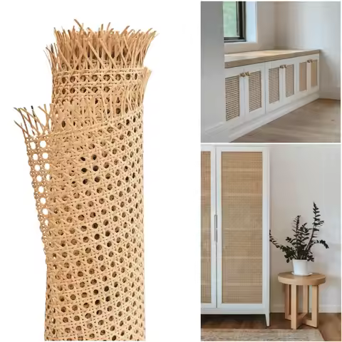 Natural Rattan Cane Webbing Roll 35/40/45/50cm Width Large Size Rattan Roll, Caning Material Rattan 