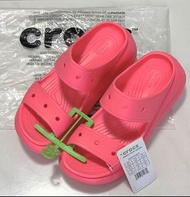 正品 Crocs 卡駱馳 厚底 雲朵 拖鞋 防水 涼鞋 粉色 珊瑚色 37 7