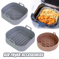 Silicone Air Fryer Basket Liners Inserts Baking Tray Reusable Air Fryer Silicone Pots for Food Safe Air fryers Oven Accessories