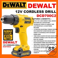 【100%ORI】DEWALT 12V DCD700C2 CORDLESS DRILL cordless drill drill battery dewalt drill drill bateri dewalt cordless drill