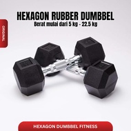 TUV CARE - Hexagonal Dumbbell 5kg 7.5kg 10kg 12.5kg 15kg 17.5kg 20kg 22.5 kg | Weight Lifting Exerci