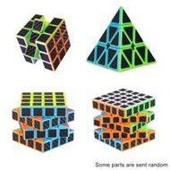 1pc Speed Twist Magic Cube 3x3 4x4 5x5 Pyramid Carbon Fiber Puzzle Cube, For Logic Thinking Training