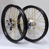 Y15ZR Y16 Set Racing Boy 160/185X17 Black, Lidi Spoke Gold, Hub Chrome Set Pnp, with Tyre