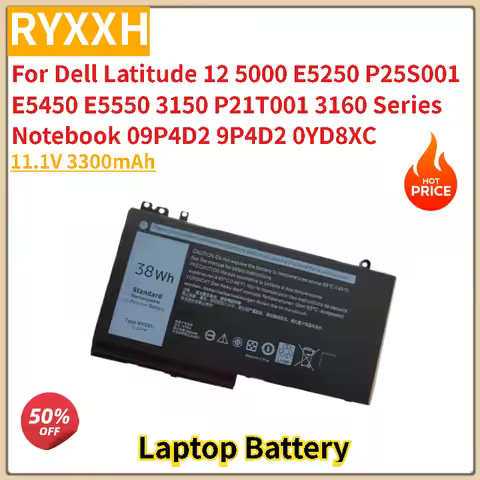 High Quality RYXXH 11.1V 3300mAh Laptop Battery for Dell Latitude 12 E5450 E5550 3150 P21T001 5000 E