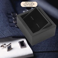 [LOVIVER] Cufflink Box Case Jewelry Gift Box Tie Clip Bar Gift Box for Men Black Rotating