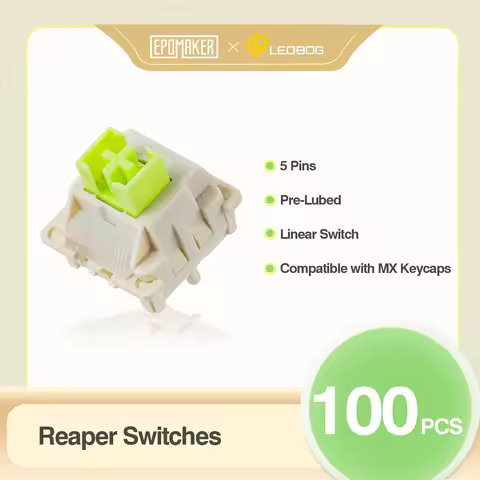 100 Pieces EPOMAKER x LEOBOG Reaper 5-Pin 45gf Linear Switch with POM Stem Compatible with MX Keycap