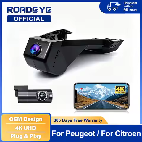 4K HD 2160P Plug And Play Dashcam Wifi Car DVR Video Recorder For Peugeot 3008 Allure 4008 5008 GT D
