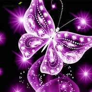 Purple Butterfly Diamond Painting Kits Full Round Drill Wall Decor Art Craft