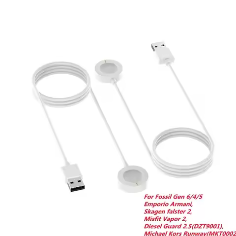 USB Charger Cable For Fossil Gen 6/5/4/Skagen falster 2/Misfit Vapor 2 Smartwatch Charging Dock Brac