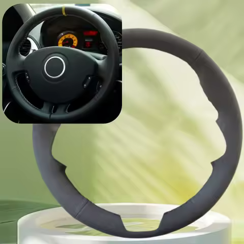 Hand Sewing Suede Car Steering Wheel Cover For Renault Clio 3 2008 2009 Clio Dynamics 2008 Clio Mk 3