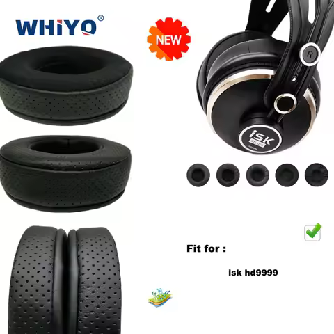 Replacement Ear Pads for isk hd9999 hd 9999 hd-9999 Headset Parts Leather Cushion Velvet Earmuff Hea