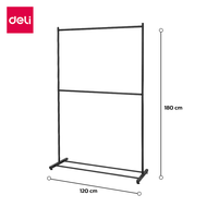 [ของขวัญฟรี] Deli ราวแขวนผ้า 2 ชั้น ราวเเขวนผ้าเหล็ก ราวแขวนผ้า ราวตากผ้า บาร์เดี่ยว แข็งแรง รับน้ำห