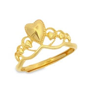 Top Cash Jewellery 916 Gold Heart Crown Adjustable Ring