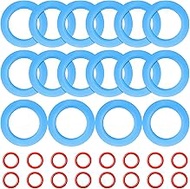 Frienda 16 Pcs Flush Valve Seal with Red O Ring Toilet Parts Replacement Compatible with Eljer Titan 4 American Standard Champion 4 7301111-0070A Blue Toilet Ring Seal Toilet Tank Gasket Replacement