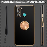 For Tecno Pop 5 LTE Tecno BD4/BD4i/BD4a Case Luxury Electroplating Soft Phone Case with Metal Ring H