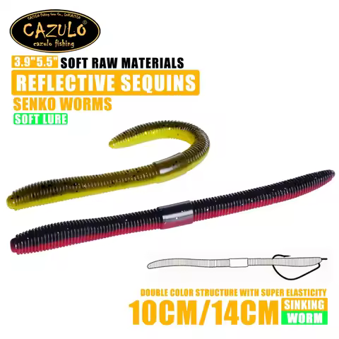 10/15pcs/ 10cm/14cm bag Soft Bait Senko Worm Wacky Stick Worm Baits Leurre Souple Wobblers For All F