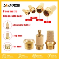 AumoPro 1/8 1/4 3/8 1/2 M5 Pneumatic Exhaust Muffler Air Compressor Noise Filter Brass Mufflers Silencers For Solenoid Valves