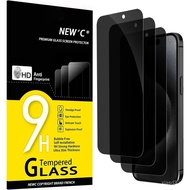 NEW'C 3 Pack Privacy for iPhone 15 Pro, iPhone 15 Screen Protector (6.1"), Enhanced 28-Degree Privac