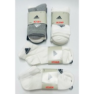 LSY # Ready Stock Adidas 3 pairs Unisex Crew Cushioned Sock Ankle Sock Low Cut Sock