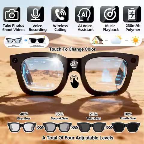 2026 New AI SmartGlasses 8MP HD Camera AI Translation Shooting Everything Recognition 300mah 4GB Sto