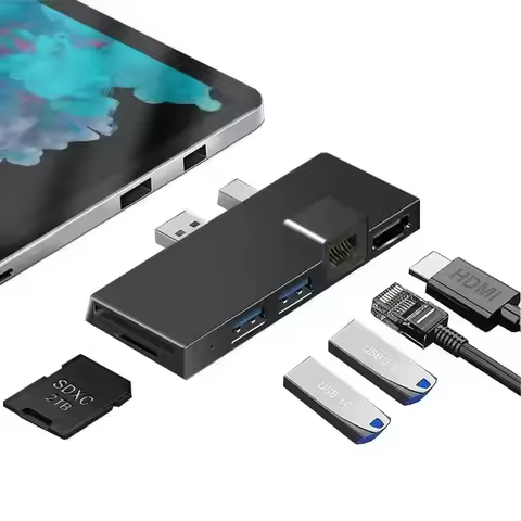 Suitable for Microsoft Docking Station Compatible with Surface Pro 4/5/6 USB 3.0 Hub SD/TF HDMI 4K R