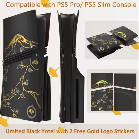 4PCS Limited Face Plates Cover for PS5 Pro/for PS5 Slim Disc Console Ghost Black Yotei Shell Accesso