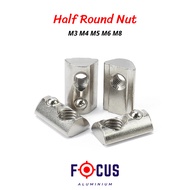 Half Round Elastic Spring Profile Slot Nut M3 M4 M5 M6 M8 For Aluminium Profile 2020 2040 3030 3060 