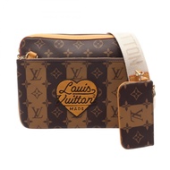【二手】路易威登LOUIS VUITTON單肩包LOUIS VUITTON × NIGO Trio Messenger Monogram Stripe LV Squared M45965 PVC塗層帆