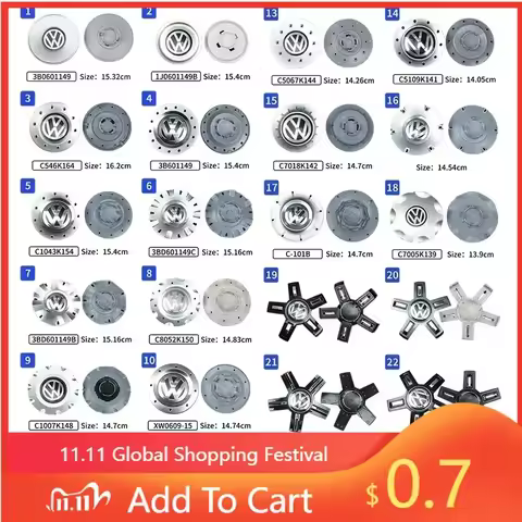 For VW Hot 2025 New 4pcs Car Logo Wheel Center Cap Hub Covers Badge for Volkswagen VW 3B0601149 1J06