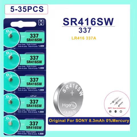 Original For SONY 5-35PCS 337 battery sr416sw button cell batteries 1.55V Silver Oxide battery for m