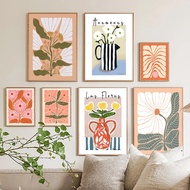 Colorful Anemones Shapes Flower Market Posters Nordic Abstract Wall Art Canvas Painting Prints Pictu